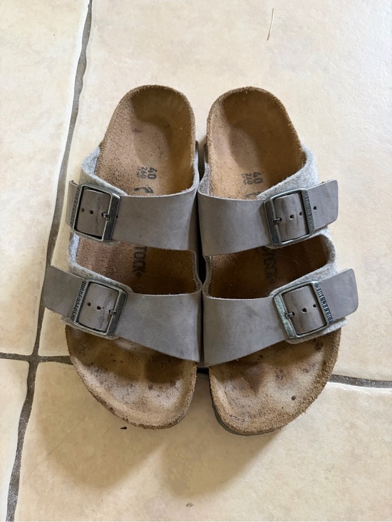 Birkenstock Shoes - Gray Double Buckle Birkenstock woman Sandals
